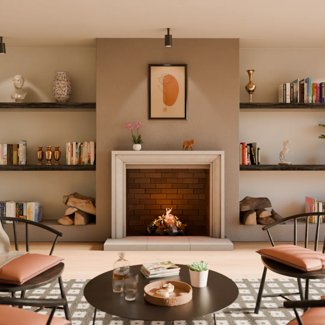 Rock Ember Fireplace